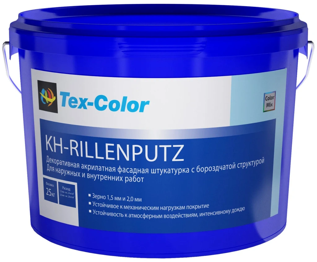 Tex-Color KH-Rillenputz R штукатурка декоративная фасадная акриловая «Короед»